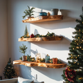 Mid Century Live Edge Floating Shelf For Xmas Bedroom Decoration