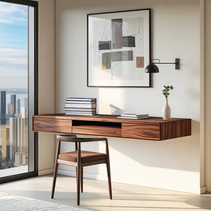 Floating Desk With Hidden Drawers For Home Office