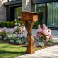 Modern Solid Wood Sculpture Mailbox For Garden Yard Decoration