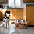 Rustic Wooden Dog Bowl Station For Modern Homes
