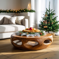 Rustic Solid Wood Low Coffee Table For Cozy Christmas Furniture