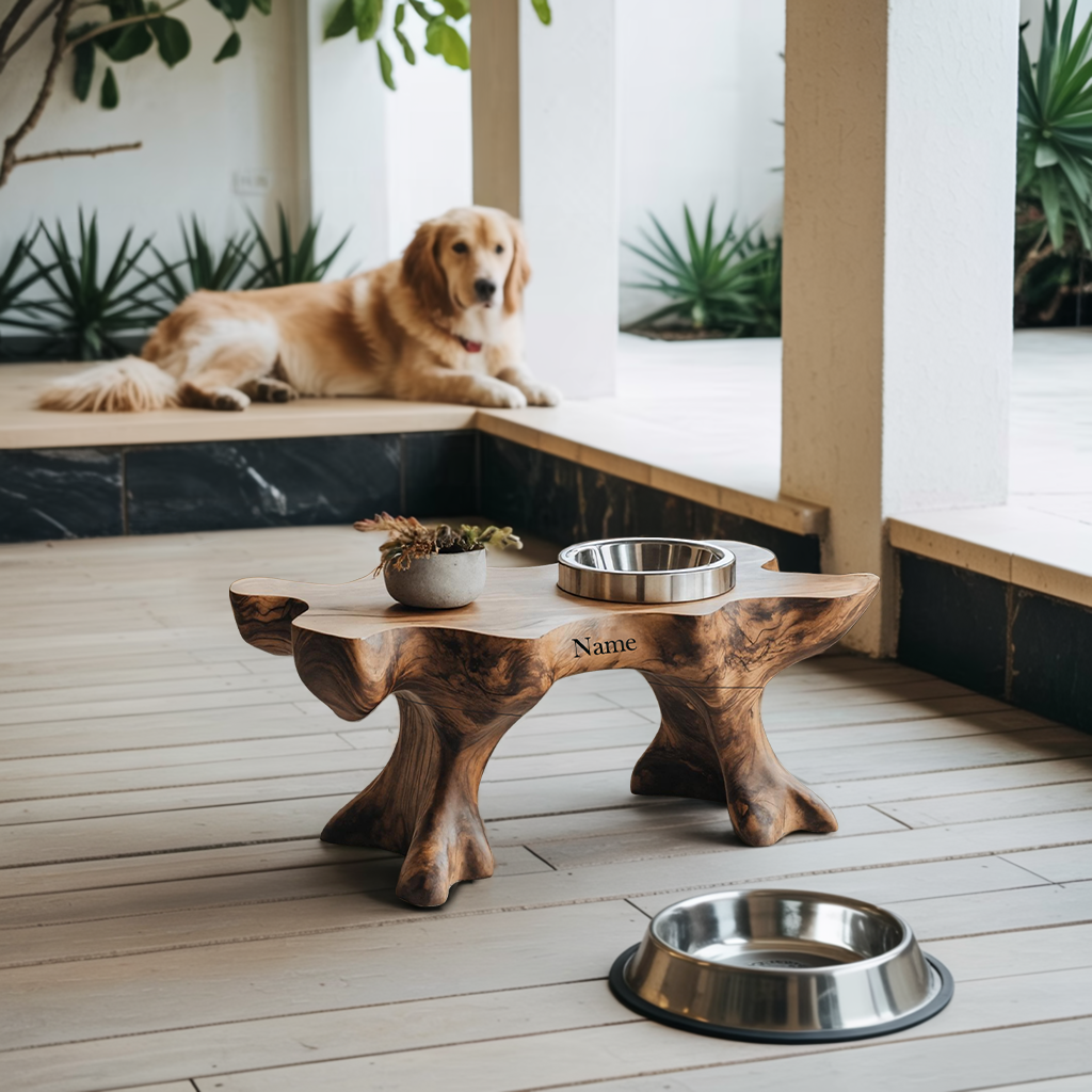 Farmhouse Raised Dog Bowl Holder For Easy Feeding