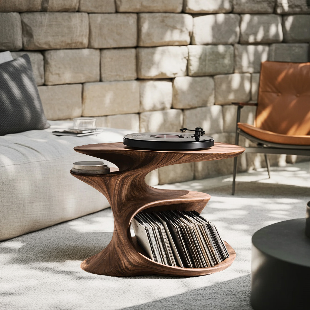 Farmhouse Record Stand Country Home Decor Style