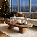 Modern Farmhouse Solid Wood Coffee Table For Holiday Entryway