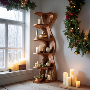 Rustic Handcrafted Standing Shelf For Home Décor