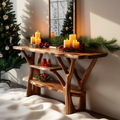 Handcrafted Solid Wood Console Table For Christmas Furniture Entryway Decor