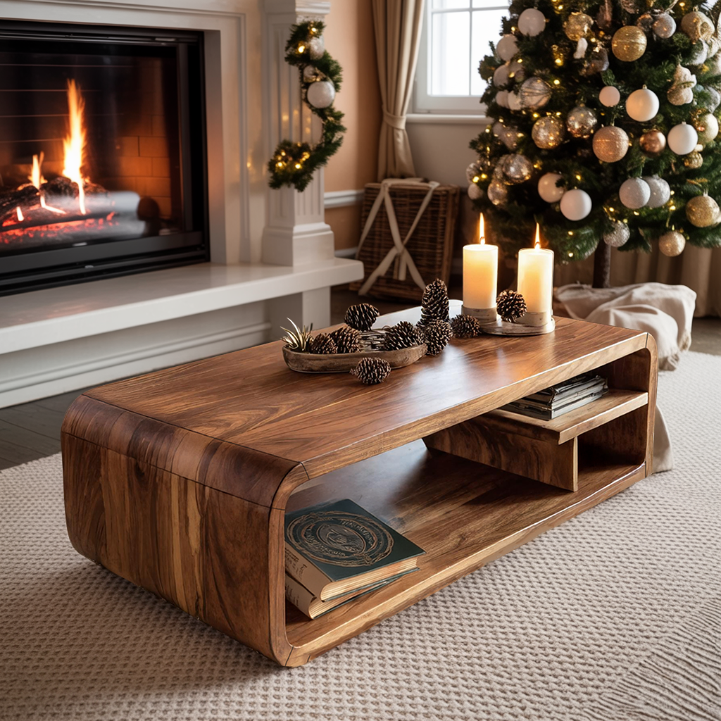 Mid Century Solid Wood Coffee Table For Holiday Furniture Accent