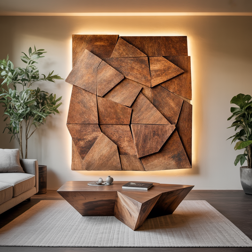 Modern Geometric Wall Art For Living Room Accent