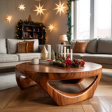 Mid Century Solid Wood Low Coffee Table For Holiday Entryway Decor
