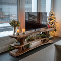 Modern Wooden Live Edge TV Console For Cozy Winter Living Room