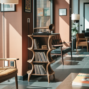 Farmhouse Style Record Stand For Entryway Design