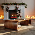 Modern Wooden Live Edge Coffee Table For Christmas Furniture Style