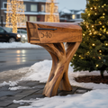 Modern Solid Wood Sculpture Mailbox For Patio Garden Yard Decor
