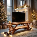 Farmhouse Solid Wood TV Console For Cozy Holiday Decor