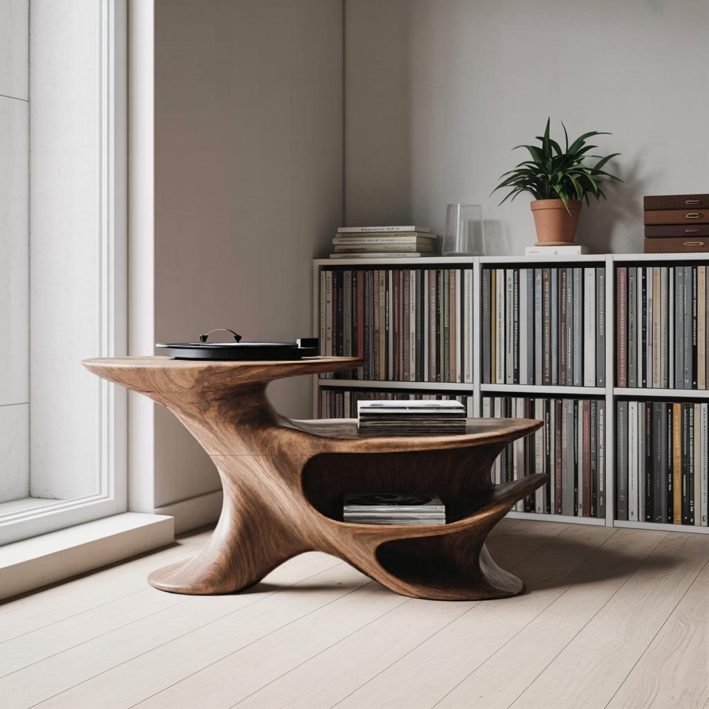 Handcrafted Record Stand for Music Lovers’ Home Decor
