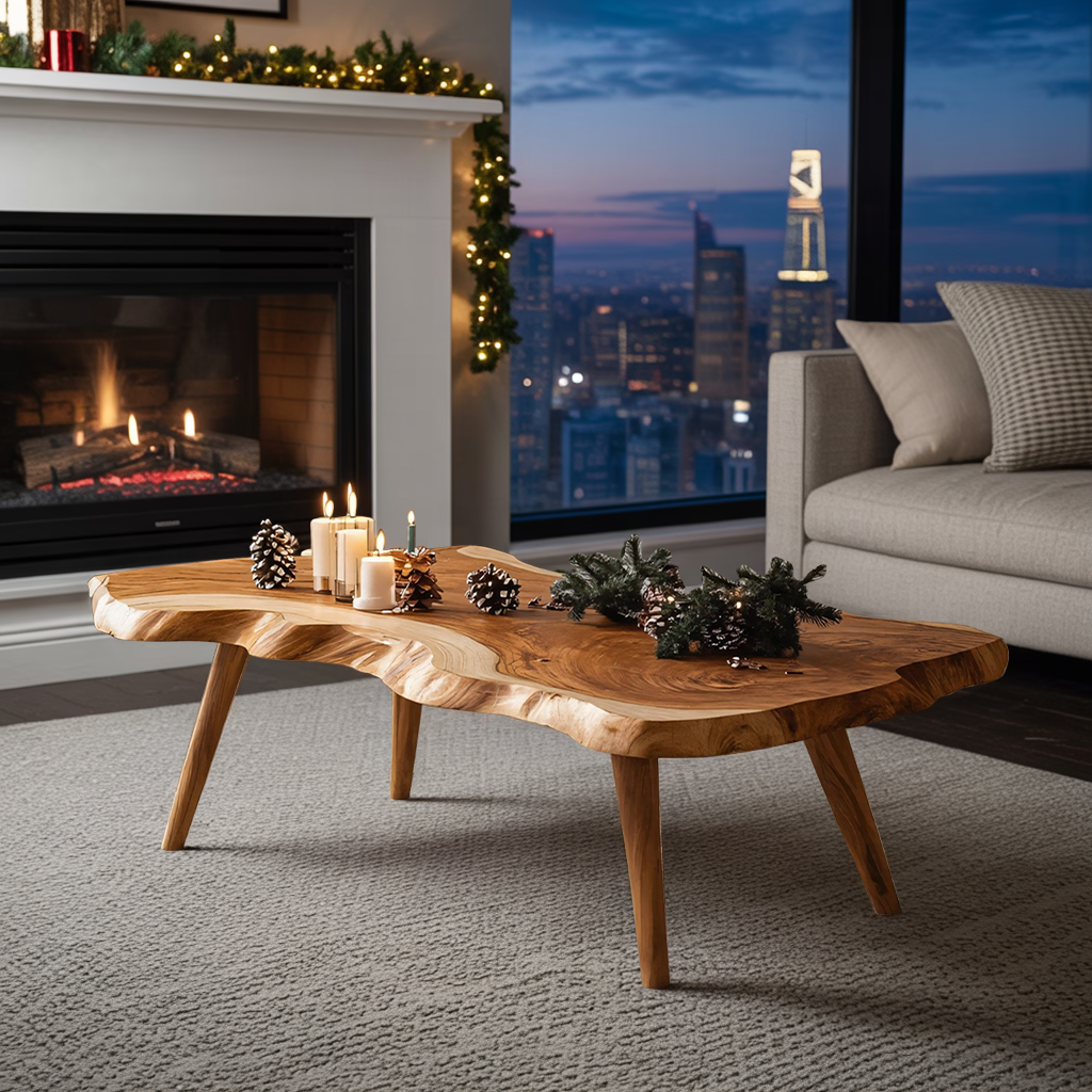 Modern Solid Wood Coffee Table For Christmas Living Room Design