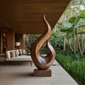 Handcrafted Abstract Wood Statue For Home Accent
