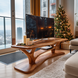Modern Solid Wood TV Console For Festive Entryway Design