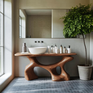 Handcrafted Bathroom Vanity For Organic Home Look