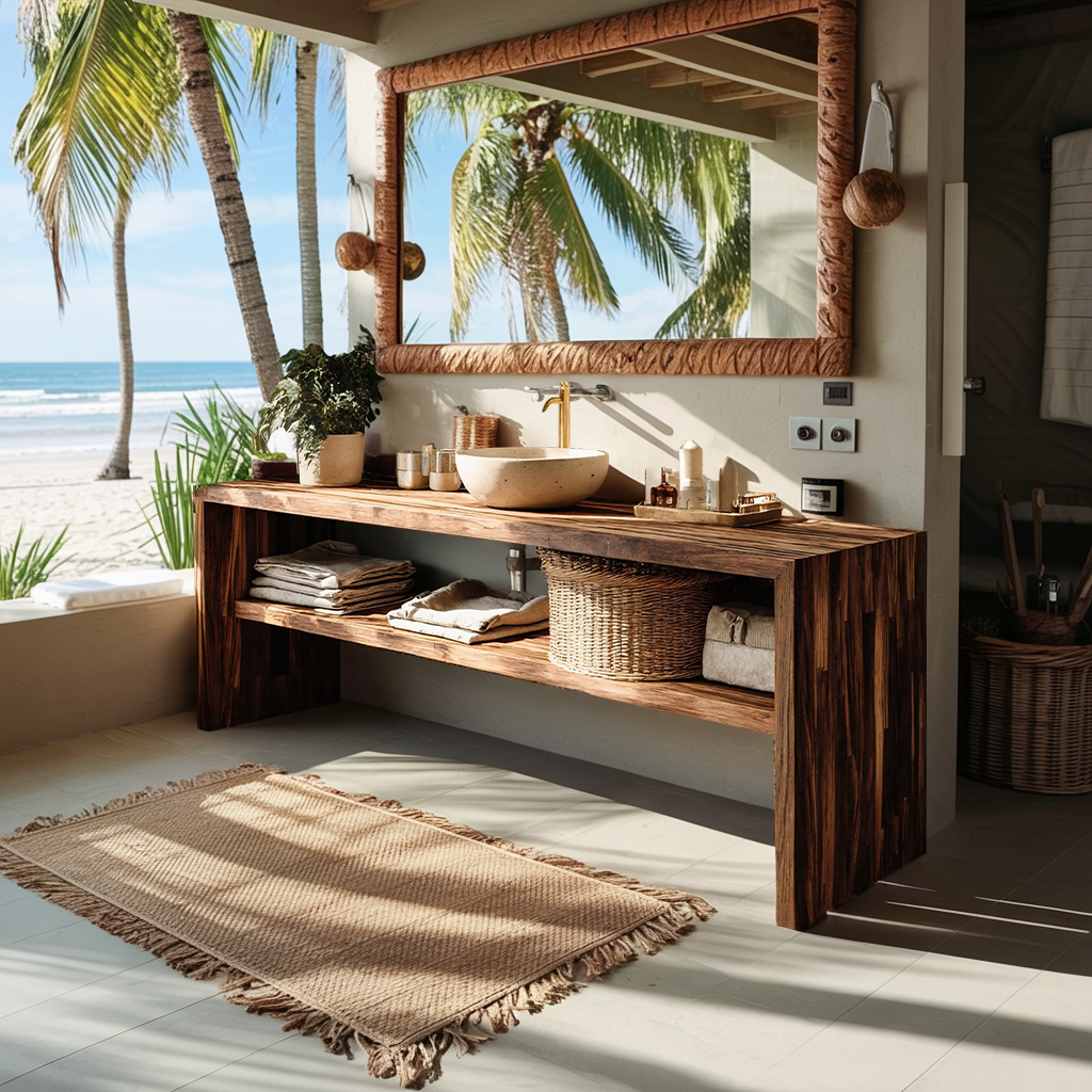 Live Edge Bathroom Storage Cabinet For Furniture Decor