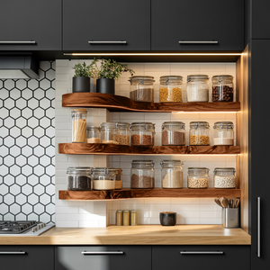 Mid Century Handmade Spice Storage For Kitchen Wall