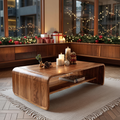 Mid Century Handcrafted Wooden Coffee Table For Christmas Entryway