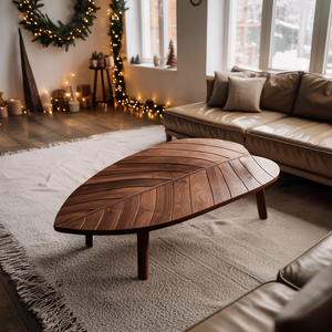 Mid Century Solid Wood Coffee Table For Cozy Christmas Decoration