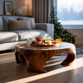Farmhouse Wooden Coffee Table For Living Room Holiday Decoration