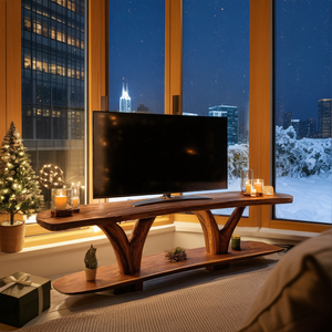 Farmhouse Solid Wood TV Console For Cozy Holiday Decoration