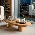 Modern Farmhouse Solid Wood Coffee Table For Holiday Entryway