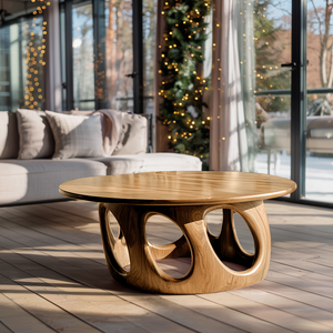 Handcrafted Solid Wood Low Coffee Table For Christmas Entryway