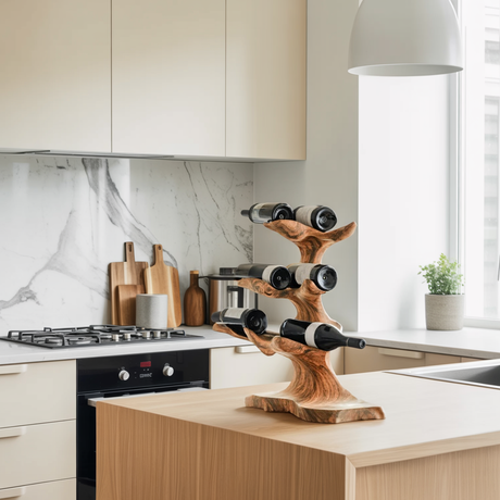 Rustic Wine Rack For Kitchen Decor With Vintage Charm