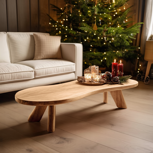 Handcrafted Wooden Live Edge Coffee Table For Holiday Decor