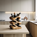 Handcrafted Wine Stand For Kitchen Natural Storage