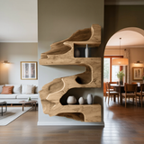 Artistic Wall Shelf With Organic Design For Living Room