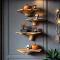Farmhouse Wooden Mushroom Shelf For Halloween Party Decoration