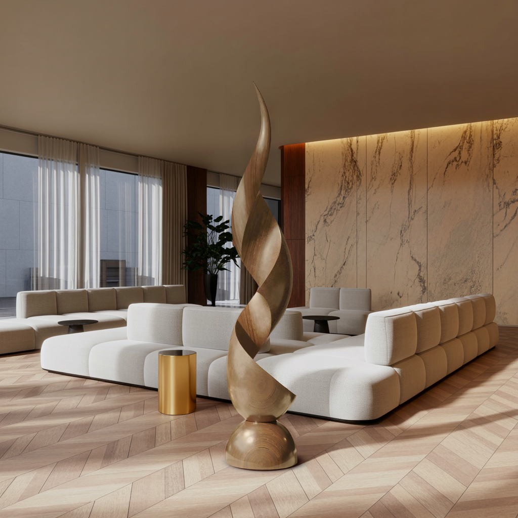 Handcrafted Organic Contemporary Landscape Sculpture For Office Decor