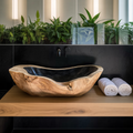 Handcrafted Wooden Vessel Sink For Bathroom Art Decor