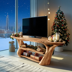 Modern Live Edge Entryway TV Stand For Cozy Christmas Decor