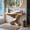 Farmhouse Solid Wood Vanity For Natural Bathroom