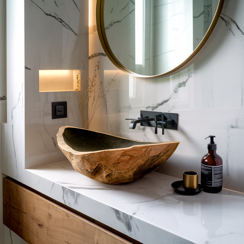 Farmhouse Wood Wash Basin For Country Style Bathroom