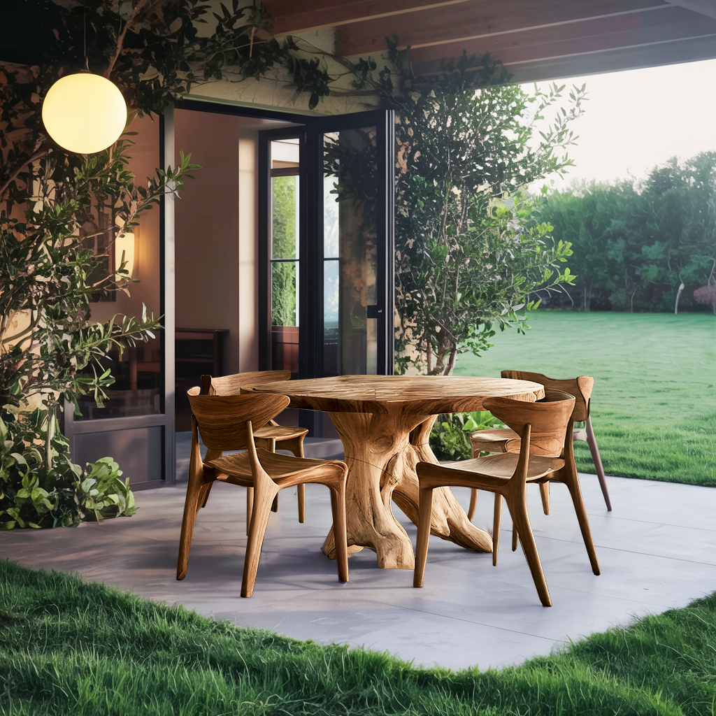 Mid Century Wood Dining Table For Kitchen Decor