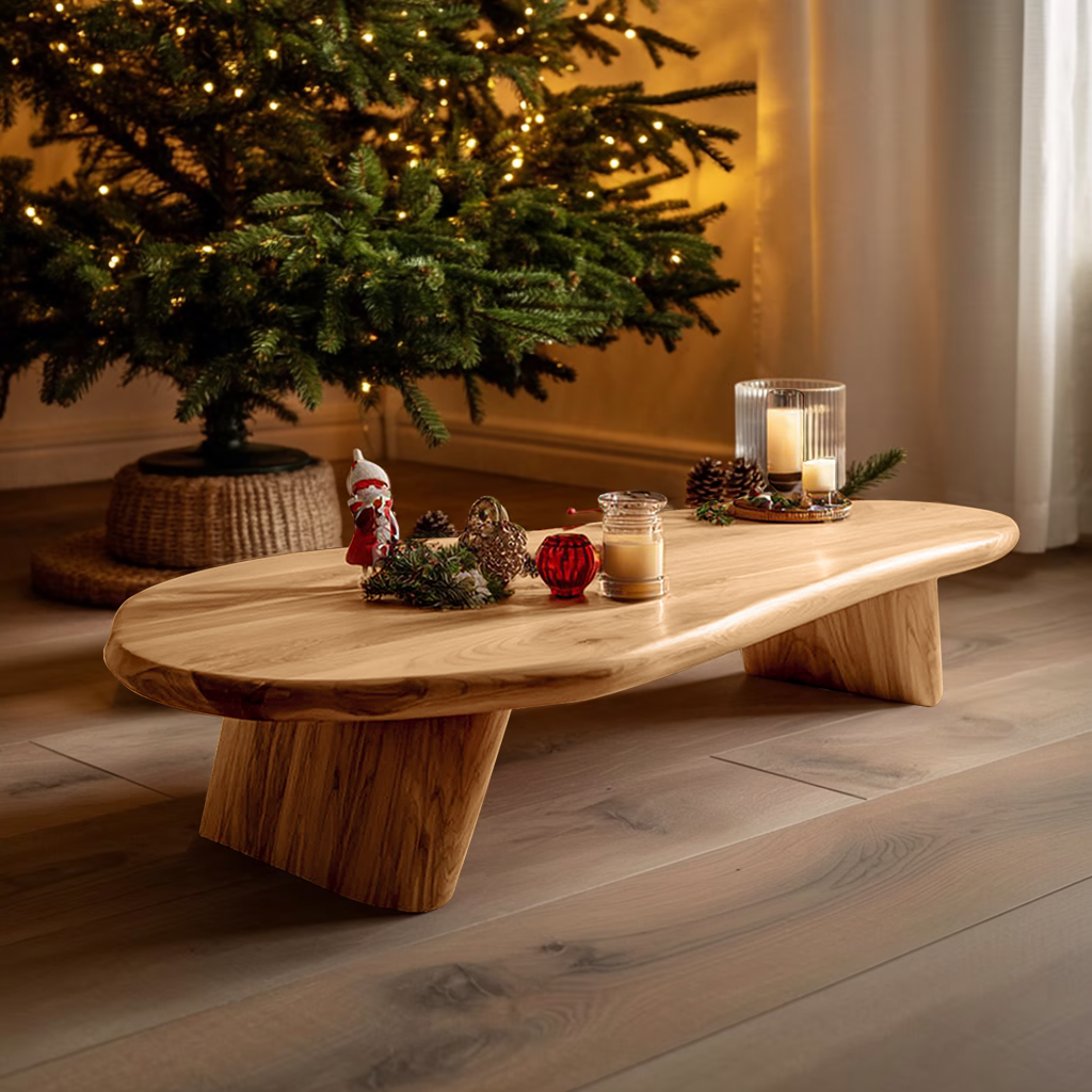 Modern Live Edge Coffee Table For Christmas Entryway Accent