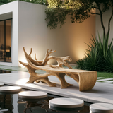 Farmhouse Wooden Bench Outdoor Seating For Classic Porches