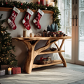 Farmhouse Solid Wood Console Table For Living Room Xmas Holiday Furniture