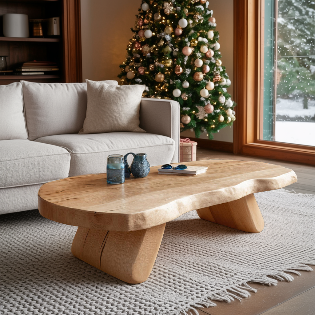 Modern Handcrafted Wooden Coffee Table For Holiday Living Room Design