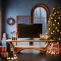 Modern Wooden Live Edge TV Console For Holiday Decor Ideas