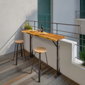 Rustic Live Edge Balcony Bar Table For Rail Mount Patio Or Apartment Deck