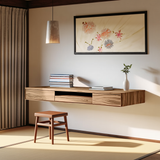 Floating Desk With Hidden Drawers For Home Office