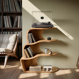 Farmhouse Wooden Record Player Cabinet For Entryway